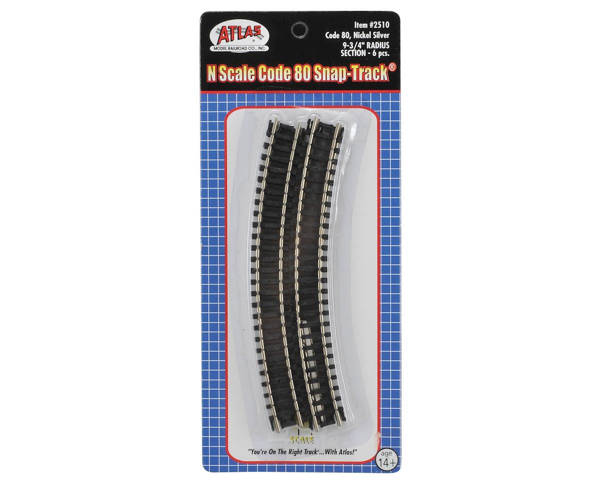 Atlas Curved Snap-Track(R) -- 9-3/4" Radius, Black Ties pkg(6) - ATL2510