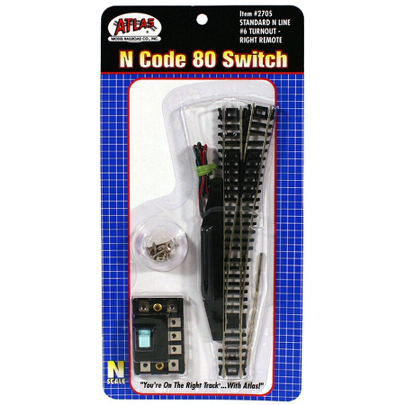 Atlas Code 80 No. 6 Remote Turnout (Switch) - Standard Line -- Right Hand - ATL2705