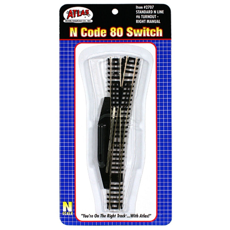 Atlas Code 80 No. 6 Manual Turnout (Switch) - Standard Line -- Right Hand - ATL2707