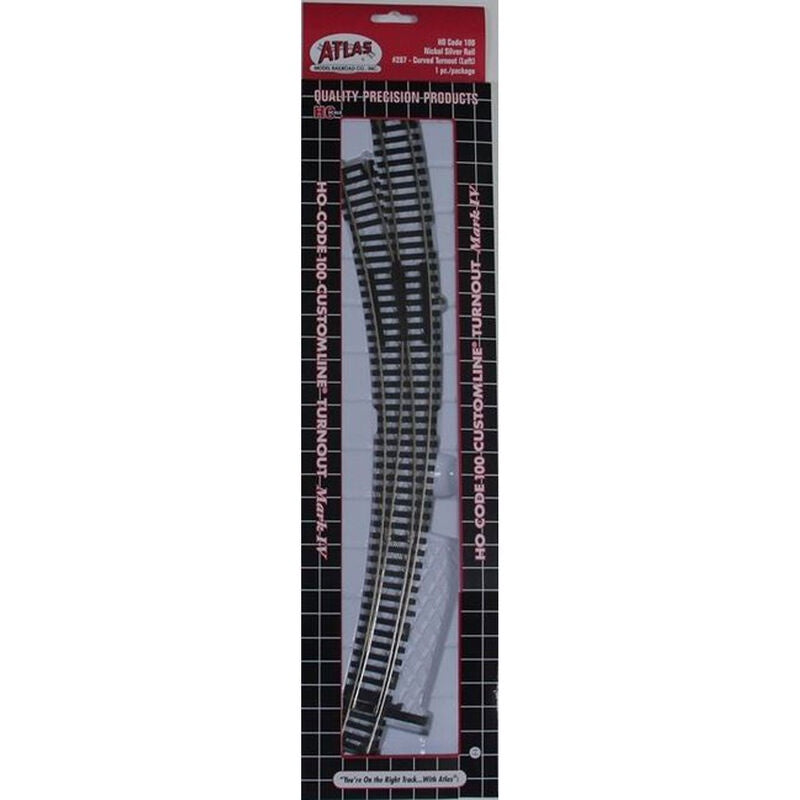 Atlas Code 100 Custom Line(R) Mark IV Turnout -- Curved, Left Hand - ATL287