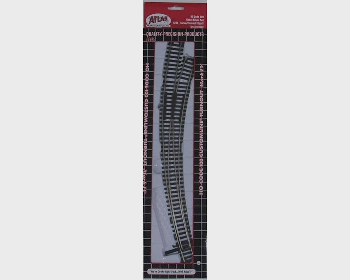 Atlas Code 100 Custom Line(R) Mark IV Turnout -- Curved, Right Hand - ATL288