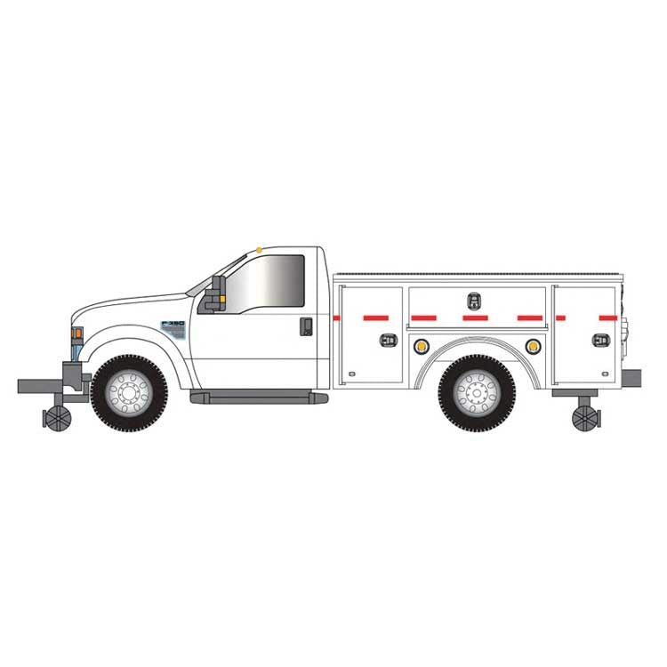 Atlas HO 2008 Ford(R) F-350 Hi-Rail Pickup Truck - Assembled -- Painted, Unlettered (white)