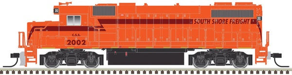 Atlas N EMD GP38-2 Phase II - Standard DC -- South Shore Freight 2007 (orange, maroon, silver)