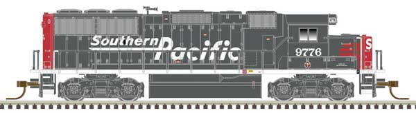 EMD GP60 - Standard DC - Master(TM) Silver -- Southern Pacific #9776 (gray, red; Speed Lettering)