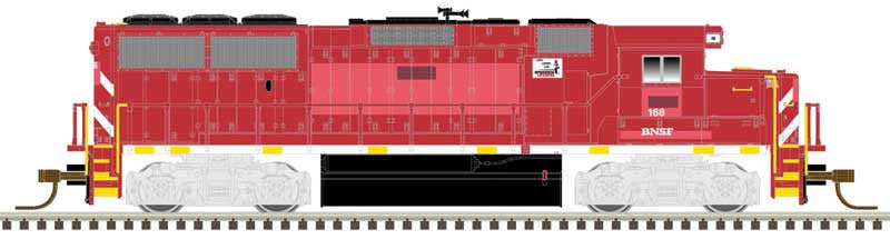 Atlas N EMD GP60 - Standard DC - Master(TM) Silver -- BNSF Railway 168 (Ex-Vermont, red, white)