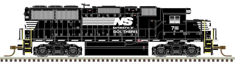 Atlas N EMD GP60 - LokSound and DCC - Master(TM) Gold -- Norfolk Southern (NS) 7144 (black, white)