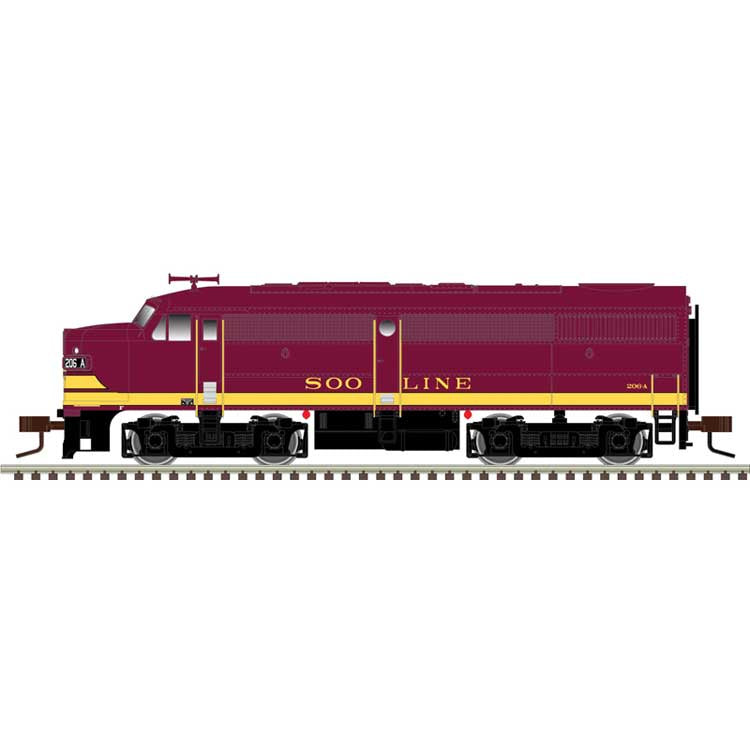 Atlas N Alco FA1 Large Numberboards - Sound and DCC - Master(R) Gold -- Soo Line #206B (maroon, Dulux Gold)