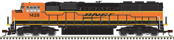 Atlas N EMD SD60M with Ditch Lights - ESU LokSound and DCC - Master Gold(TM) -- BNSF Railway 1428 (H3, orange, yellow, black)