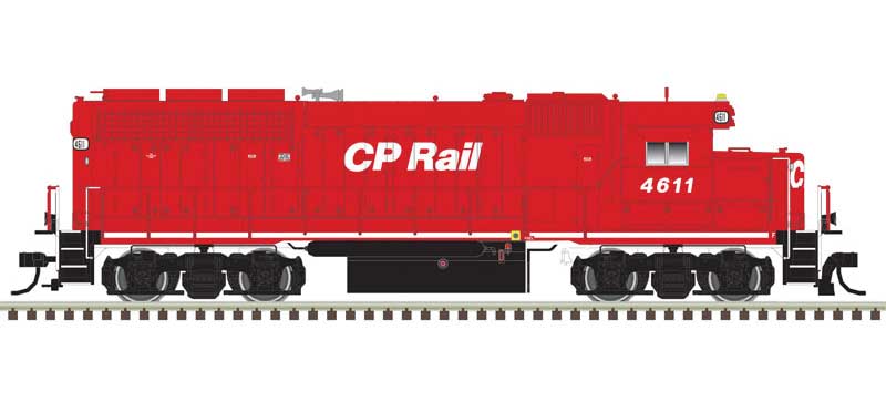 EMD Atlas N GP40 with Ditch Lights - Standard DC - Master(R) Silver -- Canadian Pacific 4611(red, white, black)