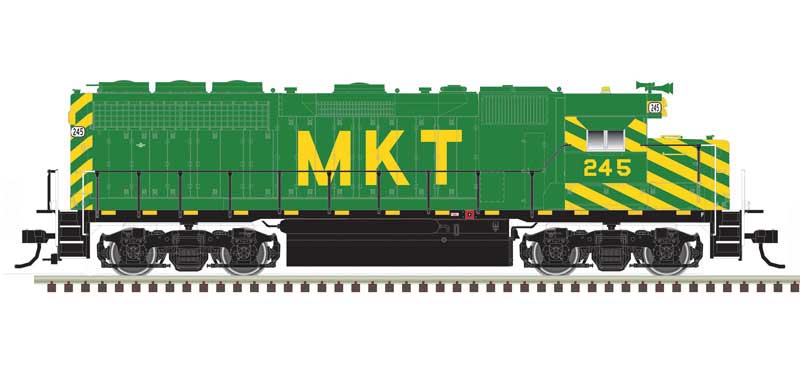 EMD Atlas N GP40 - LokSound and DCC - Master(R) Gold -- Missouri-Kansas-Texas 242 (green, yellow)