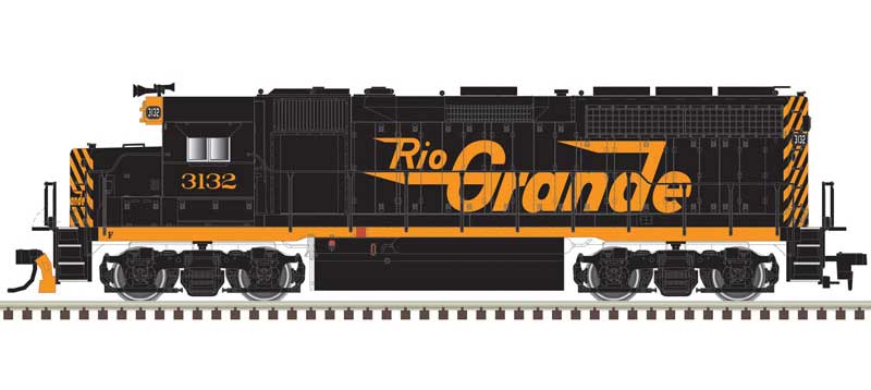 EMD Atlas N GP40 - LokSound and DCC - Master(R) Gold -- Denver & Rio Grande Western 3132 (black, orange)