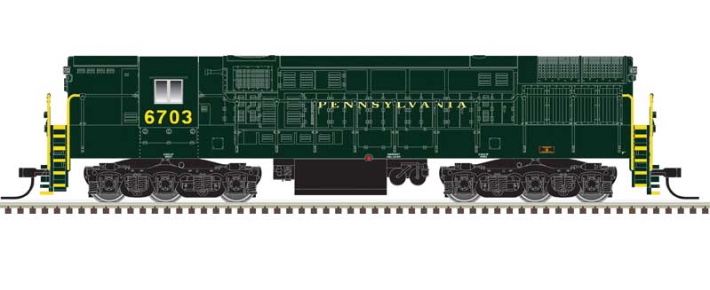 Atlas N FM H-24-66 Phase 2 Trainmaster - LokSound & DCC -- Pennsylvania Railroad #6705 (Brunswick Green, gold)