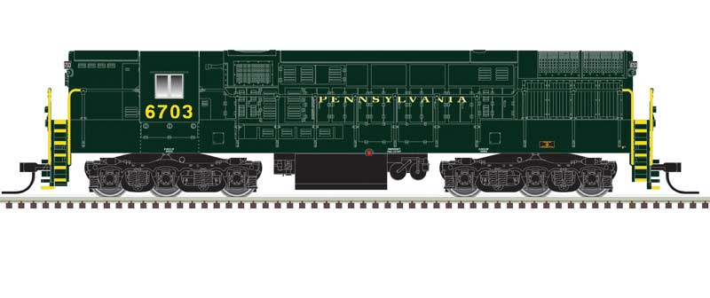 Atlas N FM H-24-66 Phase 2 Trainmaster - LokSound & DCC -- Pennsylvania Railroad #6707 (Brunswick Green, gold)