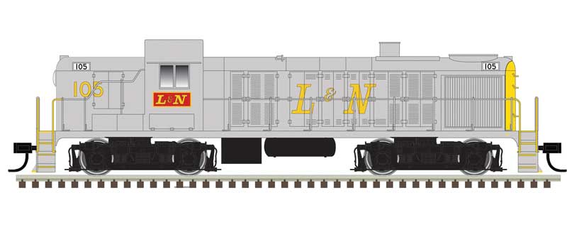 Atlas N Alco RS3 - ESU LokSound & DCC - Classic Silver -- Louisville & Nashville #105 (gray, yellow)