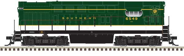 Atlas N Fairbanks-Morse H16-44 - Standard DC - Master(R) Silver -- Southern Railway AGS #6548 (green, gold, white)