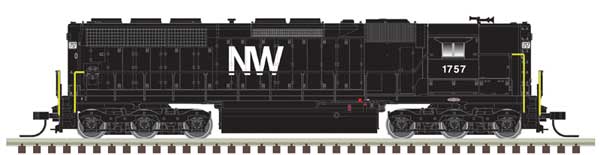 Atlas N EMD SD45 High Nose - Standard DC - Master(R) Silver -- Norfolk & Western #1730 (black, white, NW Logo)