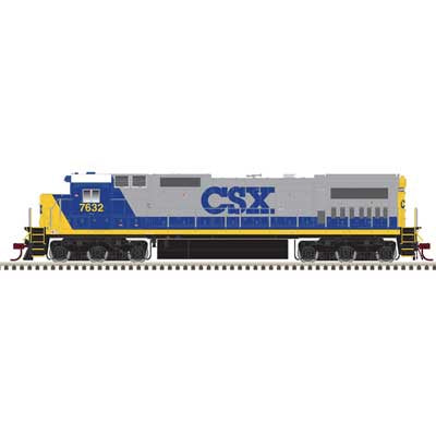 Atlas N GE Dash 8-40C - Front Ditch Lights - Standard DC - Master(R) -- CSX white Roof #7636 (gray, blue, yellow, white Roof)