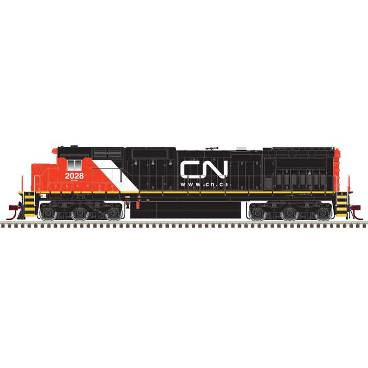 Atlas N GE Dash 8-40C - Front & Rear Ditch Lights - LokSound & DCC - Master(R) -- Canadian National #2014 (red, black, white, Website Logo)