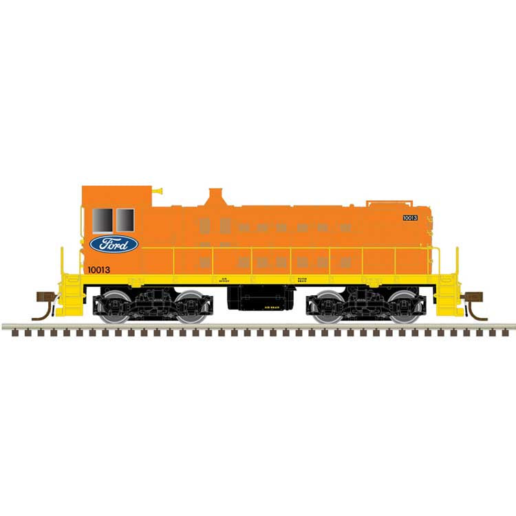 Atlas N Alco S2 w/LokSound & DCC - Master(R) -- Ford(R) #10013 (orange, blue, white)