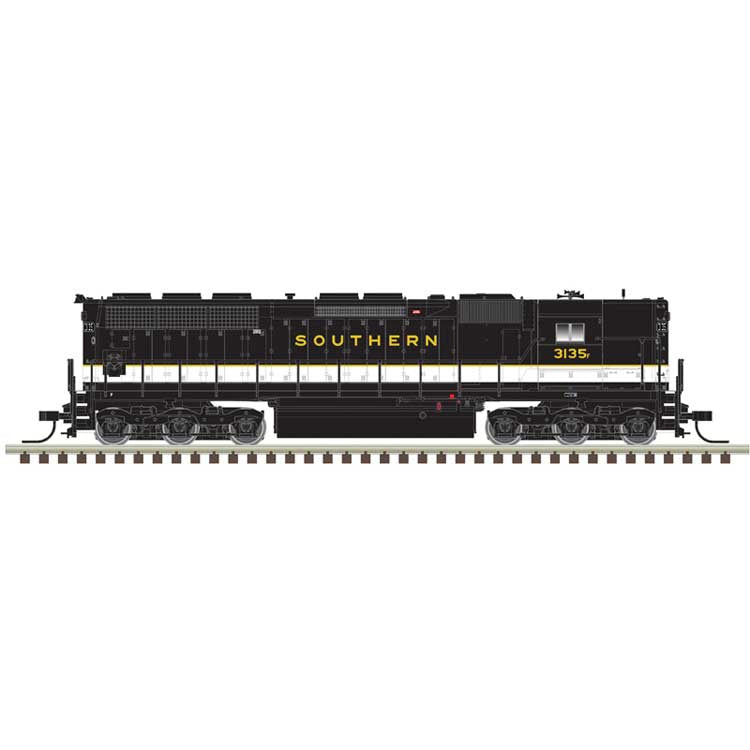 Atlas N EMD SD45 High Nose - Sound and DCC - Master(R) Gold -- Southern Railway #3135 (black, imitation aluminum, gold)