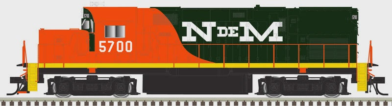 Atlas N Alco C420 Low Nose - Sound and DCC - Master(R) Gold -- Nacionales de Mexico #5700 (vermillion, green, white)