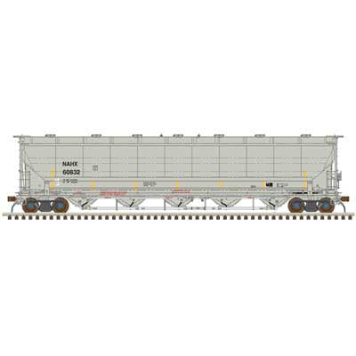 Atlas N Trinity 5660 PD Covered Hopper - Ready to Run -- GE Rail Services NAHX #60885 (gray, black, yellow conspicuity stripes)