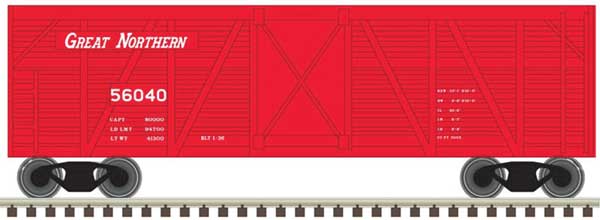 Atlas N Trainman 40' Steel Stock Car - Ready to Run -- Great Northern 56040 (red)