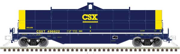 Atlas 42' Coil Steel Car with Fishbelly Side Sill - Ready to Run - Master(R) -- CSX 496625 (blue, yellow) - ATL50004874