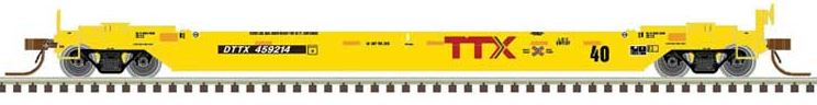 Atlas N 40' Rebuilt Well Car - Ready to Run - Master(R) -- TTX 458975 (yellow, Next Load Any Road logo) - ATL50005299