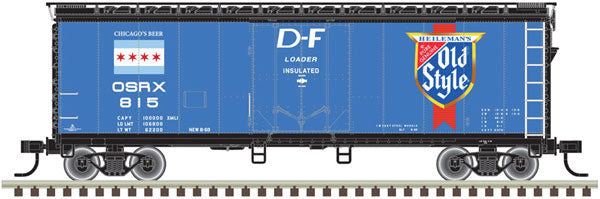 Atlas ATL50005658 40' Plug-Door Boxcar - Ready to Run -- Old Style 815 (blue, white, red, gold) - ATL50005658