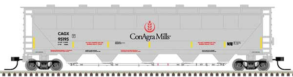 Atlas N Trinity PD5000 Covered Hopper - Ready to Run -- ConAgra Mills CAGX #95121 (gray, red)