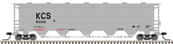 Atlas N Trinity PD5000 Covered Hopper - Ready to Run -- Kansas City Southern #6007 (gray, black)