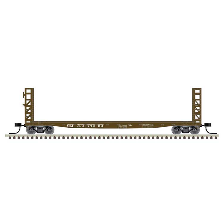 Atlas N GSI-GSC 48' Bulkhead Flatcar - Ready to Run - Master(R) -- Gulf, Mobile & Ohio 74075 (Boxcar Red, white)