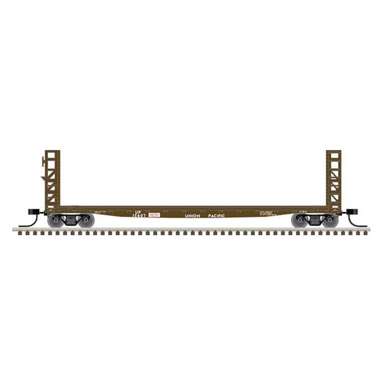 Atlas N GSI-GSC 48' Bulkhead Flatcar - Ready to Run - Master(R) -- Union Pacific 15649 (Boxcar Red, white)
