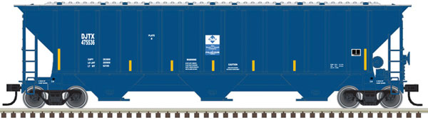 Atlas N Thrall 4750 3-Bay Covered Hopper - David J. Joseph Transportation 475586 (blue, white)