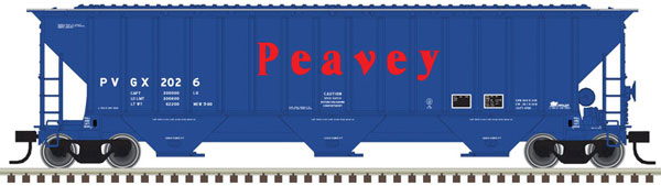 Atlas N Thrall 4750 3-Bay Covered Hopper - Peavey 2090 (blue, red)