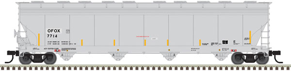 Atlas ACF 5701 Centerflow Plastics Hopper - Ready to Run - Master(R) -- Residco OFOX 7721 (gray) - ATL50006017