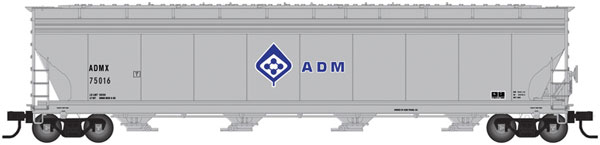 Atlas ACF 5701 Centerflow Grain Hopper - Ready to Run - Master(R) -- ADM 75019 (gray, blue, Molecule Logo) - ATL50006024