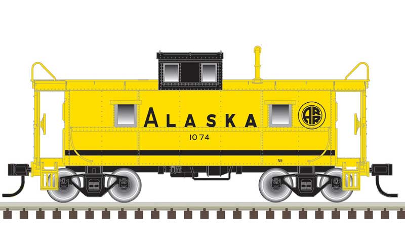 Atlas N C&O-Style Steel Center-Cupola Caboose - Ready to Run -- Alaska 1074 (yellow, blue)