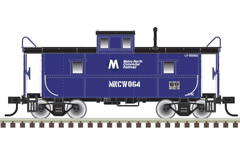 Atlas N C&O-Style Steel Center-Cupola Caboose - Ready to Run -- Metro North 1064 (blue, white)