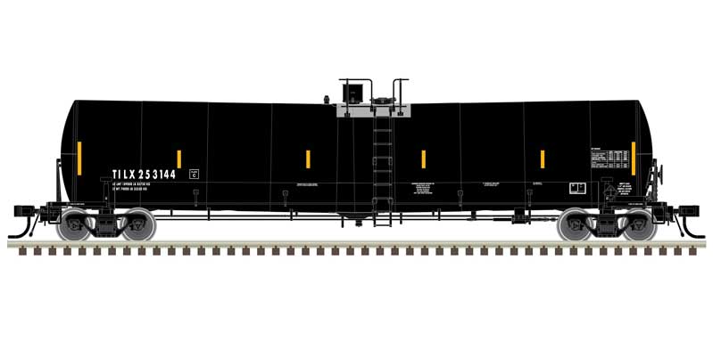 Atlas N Trinity 25,500-Gallon Tank Car - Ready to Run -- Atlas N Trinity Industries Leasing TILX #253132 (black, white, 2019 Repaint)