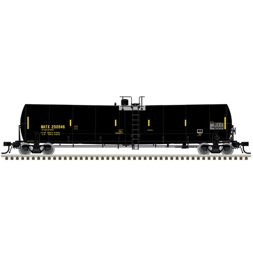 Atlas N Trinity 25,500-Gallon Tank Car - Ready to Run -- NATX #250946 (black, yellow UTCK repaint)