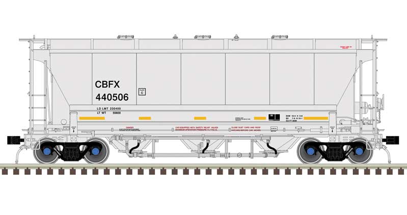 Atlas Trinity 3230 Pressure Differential PD Covered Hopper - Ready to Run Master Plu -- CIT Group CBFX #440507 (gray, black) - ATL50006225