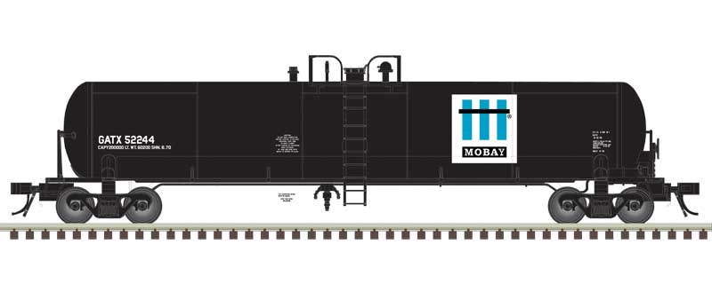 Atlas N GATX 20,700-Gallon Tank Car - Ready to Run - Master(R) -- Mobay Chemicals GATX #52247 (black, white, blue)