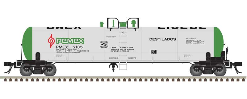 Atlas N GATX 20,700-Gallon Tank Car - Ready to Run - Master(R) -- Pemex #5150 (silver, green, red, black)