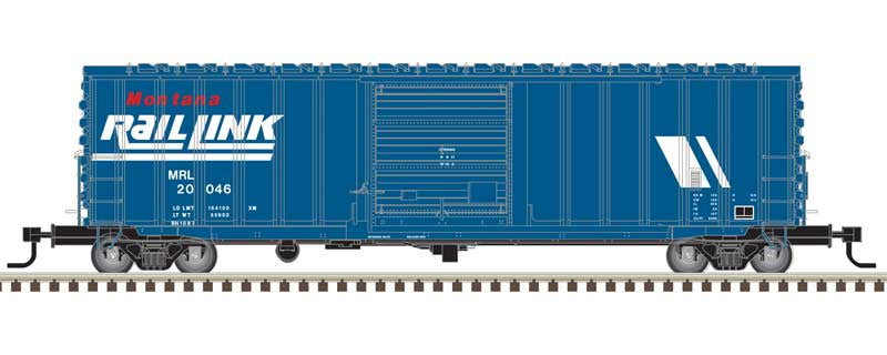 Atlas N ACF 50' Precision Design Rib-Side Boxcar - Ready to Run - Master(R) -- Montana Rail Link (MRL) #200046 (Early, blue, white, red)