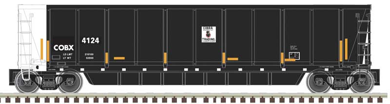 Atlas N Coalveyor Bathtub Gondola - Ready to Run - Master(R) -- Cobra trading COBX #4124 (black, white)