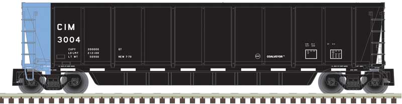 Atlas N Coalveyor Bathtub Gondola - Ready to Run - Master(R) -- Chicago & Illinois Midland #3004 (black, blue)