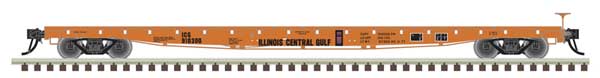 Atlas N GSI 60' Flatcar - Ready to Run -- Illinois Central Gulf #910335 (orange, black)