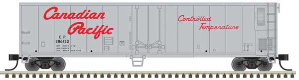 Atlas N 50' Mechanical Reefer - Ready to Run -- Canadian Pacific #286122 (silver, red, Script Lettering)